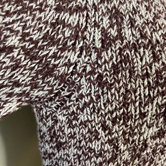 J Crew Brown Knit Crochet Turtleneck Sweater Size Medium - Picture 4 of 8